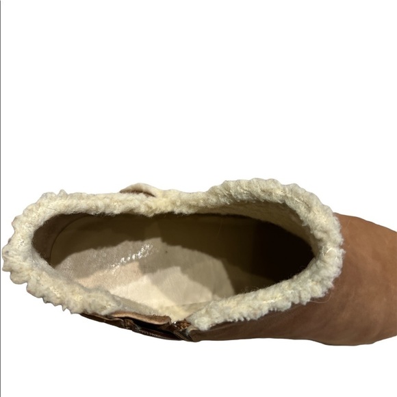 Seychelles Ankle Boots Sherpa Lined Suede Faux-Fur Lined Pointed Booties SZ 9 - Picture 8 of 11